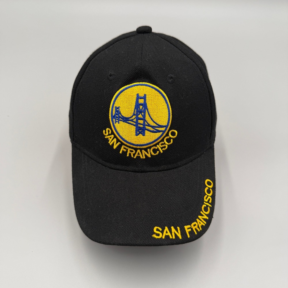 Lanza San Francisco Golden State Bridge Hat / Cap Gold Blue Black Adjustable